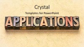  Presentation with dark vintage wood table texture - Slide set with applications word in vintage letterpress background and a lemonade colored foreground