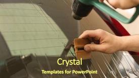  Presentation with worker - Theme with applied materials - worker applying tinting foil onto background and a tawny brown colored foreground