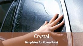  Presentation with migrant worker - Presentation theme consisting of applied materials - worker applying tinting foil onto background and a  colored foreground