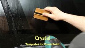  Presentation with insulation worker harassment workplace - Slide set consisting of applied materials - worker applying tinting foil onto background and a wine colored foreground