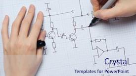  Presentation with research paper - Cool new presentation with applied research - hands on paper with electronic backdrop and a sky blue colored foreground