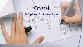  Presentation with research paper - Beautiful presentation theme featuring applied research - hands on paper with scheme backdrop and a sky blue colored foreground