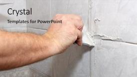  Presentation with tyre rubber waste - Presentation theme consisting of applies grout on a seam background and a soft green colored foreground