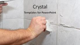  Presentation with medical amputation hand amputated - Presentation with applies grout on a seam background and a  colored foreground