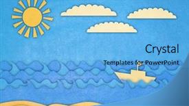 Presentation with sea sun - Audience pleasing slides consisting of applique of boat and sea backdrop and a light blue colored foreground