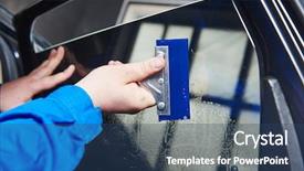  Presentation with automobile - Amazing presentation theme having apply job - car tinting automobile mechanic technician backdrop and a ocean colored foreground