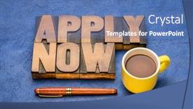  Presentation with membership - Amazing theme having apply-now-word-abstract backdrop and a teal colored foreground