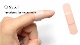  Presentation with aid - Amazing slide deck having applying a band-aid backdrop and a sky blue colored foreground