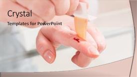  Presentation with vaginal bleeding - Amazing slides having applying adhesive bandage on bleeding backdrop and a lemonade colored foreground