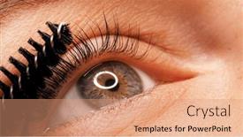  Presentation with eyelashes - Presentation design with applying-black-mascara background and a coral colored foreground