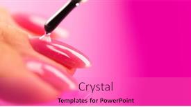  Presentation with nail salon - Slide deck consisting of applying-nail-polish-on-woman and a coral colored foreground