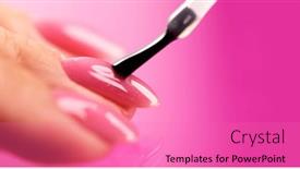  Presentation with nail salon - Presentation consisting of applying-nail-polish-pink-shellac and a coral colored foreground