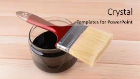  Presentation with wooden - Slide deck enhanced with applying protective varnish to wooden background and a  colored foreground