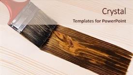  Presentation with wooden - Amazing PPT theme having applying protective varnish to wooden backdrop and a  colored foreground