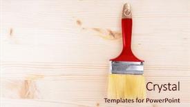  Presentation with wooden - Colorful slide set enhanced with applying protective varnish to wooden backdrop and a  colored foreground