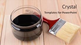  Presentation with wooden board for oktoberfest - Audience pleasing PPT theme consisting of applying protective varnish to wooden backdrop and a  colored foreground