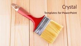  Presentation with wooden board for oktoberfest - Beautiful PPT theme featuring applying protective varnish to wooden backdrop and a  colored foreground