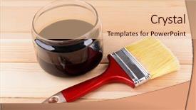  Presentation with wooden - Beautiful slide deck featuring applying protective varnish to wooden backdrop and a  colored foreground