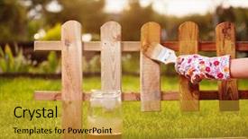  Presentation with protective parent - Presentation theme with white polygonal triangular geometric background and a  colored foreground.