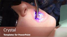  Presentation with mouth tooth - Cool new PPT theme with applying-resin-based-composite-filling backdrop and a red colored foreground