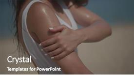  Presentation with tropical holiday - Presentation theme enhanced with applying sunscreen lotion tan oil background and a dark gray colored foreground