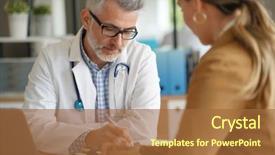  Presentation with medical - Beautiful presentation theme featuring appoint - woman having medical appointment backdrop and a red colored foreground