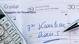  Presentation with hospital - Presentation theme having appointment is entered on a calendar hospital background and a sky blue colored foreground