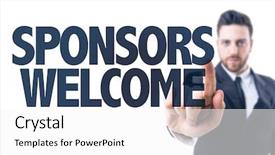  Presentation with appreciation business - Presentation featuring appreciation client - business man pointing the text background and a white colored foreground