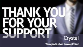  Presentation with appreciation business - Audience pleasing theme consisting of appreciation client - thank you for your support backdrop and a tawny brown colored foreground