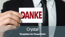  Presentation with appreciation client - Presentation theme featuring appreciation client - thank you in german background and a ocean colored foreground