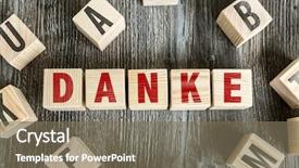  Presentation with appreciation client - Cool new slides with appreciation client - wooden blocks with the text backdrop and a violet colored foreground