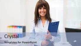  Presentation with portrait happy family smiling - Presentation theme enhanced with apprentice - portrait of a young smiling background and a light blue colored foreground