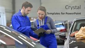  Presentation with digital car - Theme enhanced with apprentice-in-car-industry-using background and a light gray colored foreground