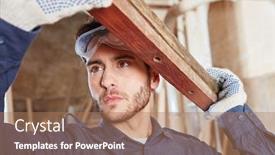  Presentation with woodworking - Beautiful theme featuring apprentice of carpentry woodworking and learning backdrop and a coral colored foreground