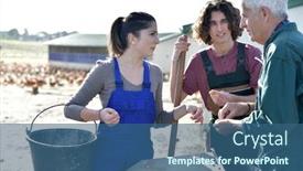  Presentation with apprentice - PPT theme consisting of apprentice-with-senior-farmer background and a ocean colored foreground