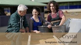  Presentation with apprentice - PPT theme enhanced with apprentice-with-senior-farmer background and a coral colored foreground