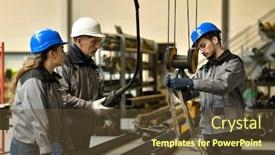  Presentation with apprentice - Amazing presentation theme having apprentice-working-in-steelworks-plant backdrop and a tawny brown colored foreground