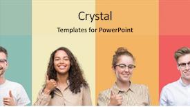  Presentation with people collage - PPT layouts having approval - collage of a group background and a blonde colored foreground