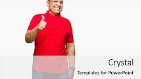  Presentation with arab - Audience pleasing presentation theme consisting of approval - middle age arab man backdrop and a white colored foreground