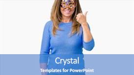  Presentation with carnival - Cool new PPT layouts with approve - beautiful middle age woman wearing backdrop and a teal colored foreground