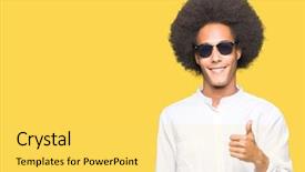  Presentation with afro - Theme having approve - young african american man background and a yellow colored foreground