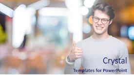  Presentation with glasses - Presentation consisting of approve - young handsome man wearing glasses background and a  colored foreground