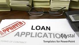  Presentation with application - Audience pleasing presentation consisting of approved loan application and dollar backdrop and a light gray colored foreground