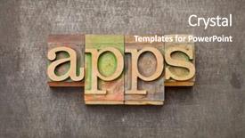  Presentation with software - Beautiful PPT theme featuring apps applications - software concept - text backdrop and a gray colored foreground