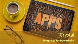  Presentation with software - PPT layouts with apps-applications-word-in-vintage background and a tawny brown colored foreground