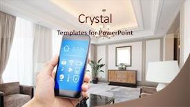  Presentation with smart phone apps - Presentation having apps on smart home background and a lemonade colored foreground