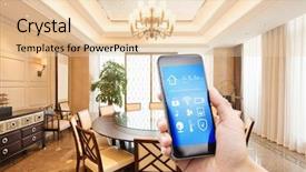  Presentation with smart phone apps - Presentation theme enhanced with apps on smart home background and a lemonade colored foreground