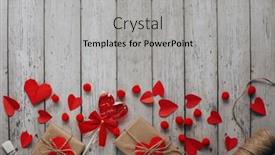  Presentation with romantic gift - Audience pleasing presentation consisting of appy-valentine-s-day-abstract backdrop and a light gray colored foreground