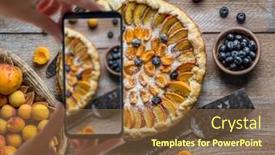  Presentation with blog - PPT layouts enhanced with apricot-cake-or-pie background and a tawny brown colored foreground