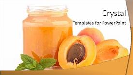  Presentation with apricot - Cool new PPT theme with apricot compote backdrop and a white colored foreground